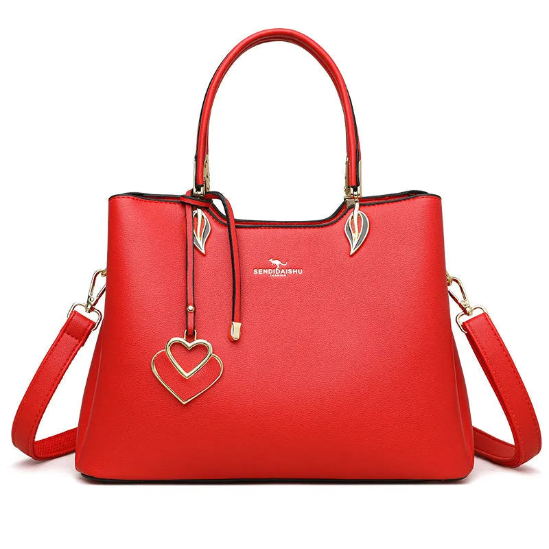 Women's messenger bag with multi-layer shoulder strap in seven colour options