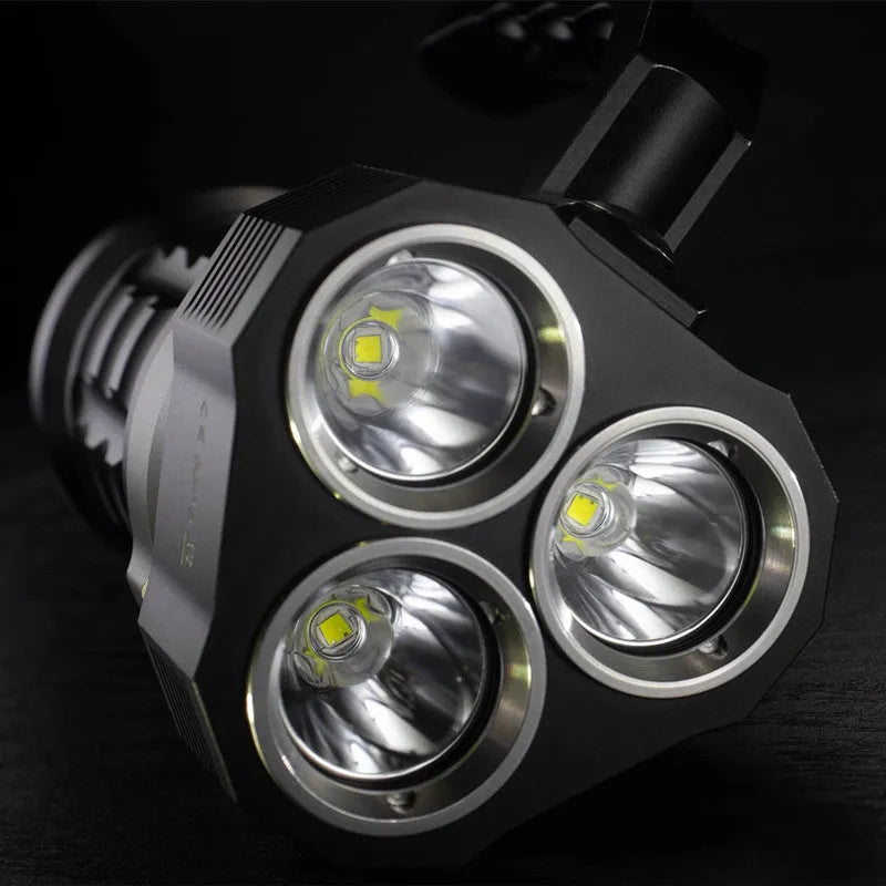 Aluminium alloy diving torch flashlight with waterproof case for outdoor use