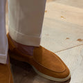 Men's British handmade leather loafers in multiple colours with TPR soles