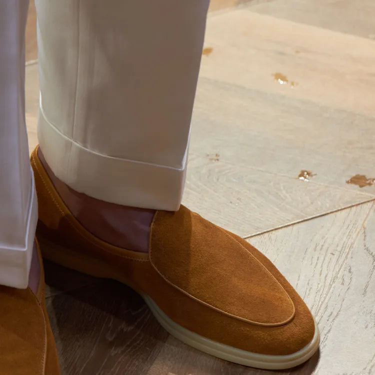 Men's British handmade leather loafers in multiple colours with TPR soles