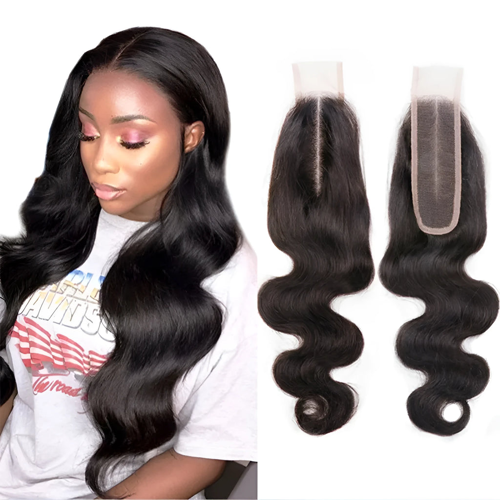 Natural colour straight human hair women's wig shown at various lengths
