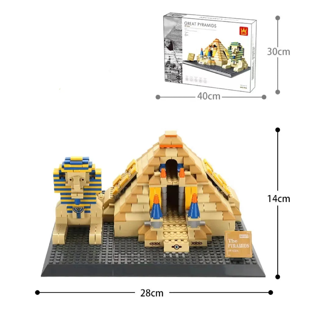 Wange small particle building blocks set with over 800 pieces for world landmark model construction