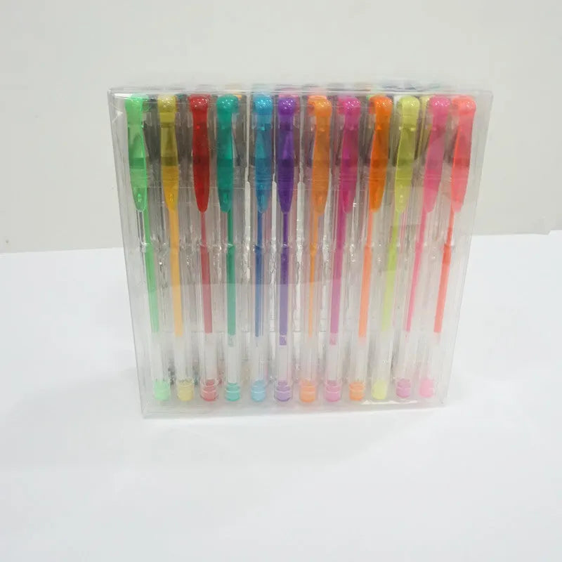 100 colour gel pens with watercolour effects showing dual tip sizes of 0.5mm and 1.0mm