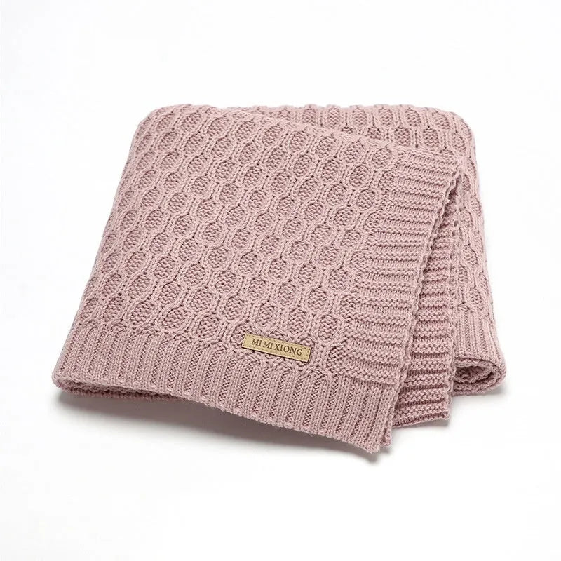 70×90cm solid colour infant blanket with three-dimensional lines texture in acrylic fabric