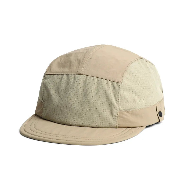 Polyester dome crown cap with soft tongue in multiple colour options showing breathable quick-drying construction
