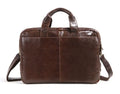 Brown cowhide leather business briefcase with 18-inch size for professional travel