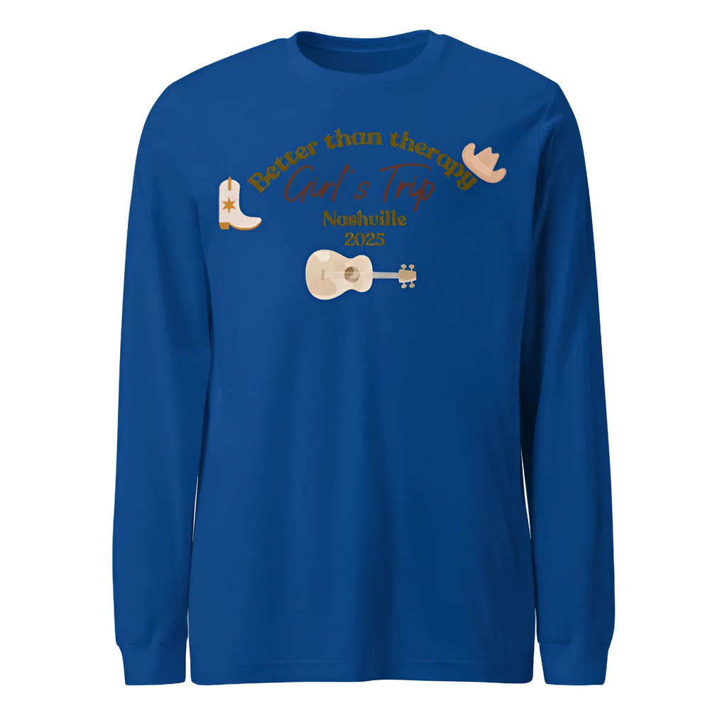 Men's blue loose round neck casual sweater with printed letter patterns in Korean Japanese style