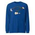 Men's blue loose round neck casual sweater with printed letter patterns in Korean Japanese style
