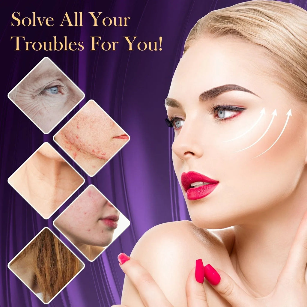 Purple high wave electrotherapy rod commercial beauty instrument with six accessory heads