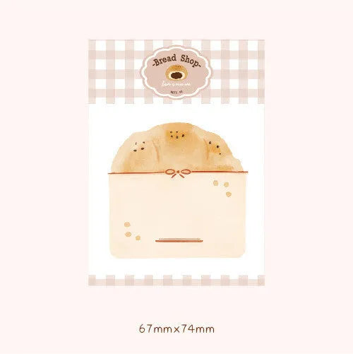 Food Bread Handbook Note Paper notebook showing 85mm x 120mm dimensions with 30 sheets of 80g glue-friendly paper