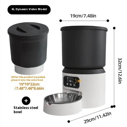 4-litre smart pet feeder with Wi-Fi remote control and video monitoring camera