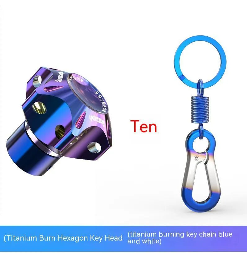 T6 aluminium motorcycle key cover in hexagonal, pentagram and plum blossom designs for 1.6x9mm keys