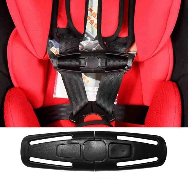 Black nylon seat belt clip for child car seat 5-point harness buckle retention