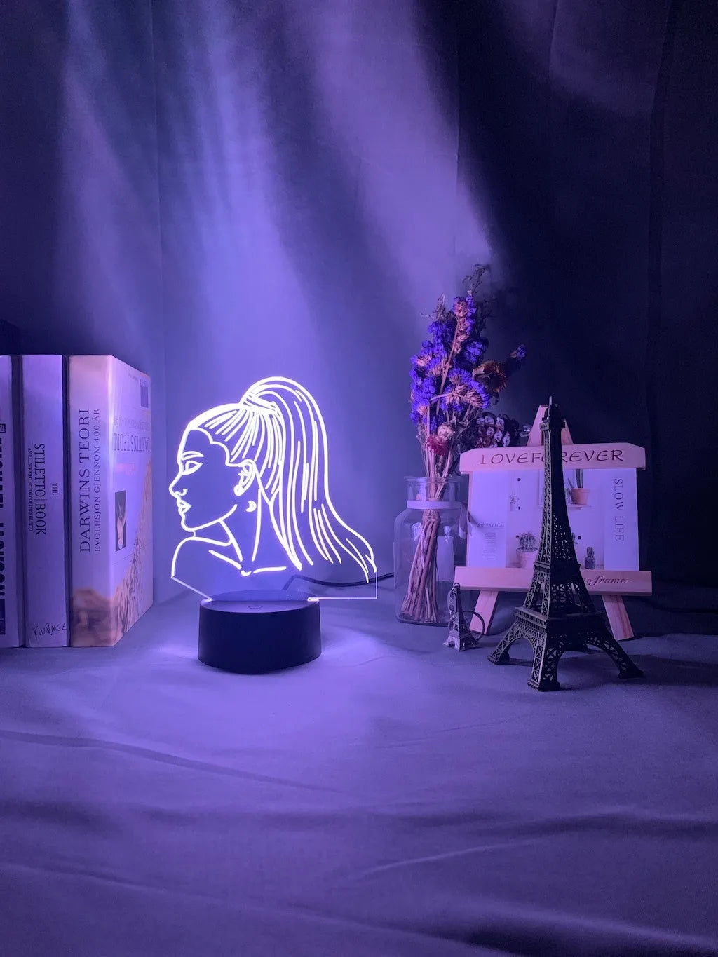 Acrylic 3D LED night light with European style design measuring 200mm by 150mm