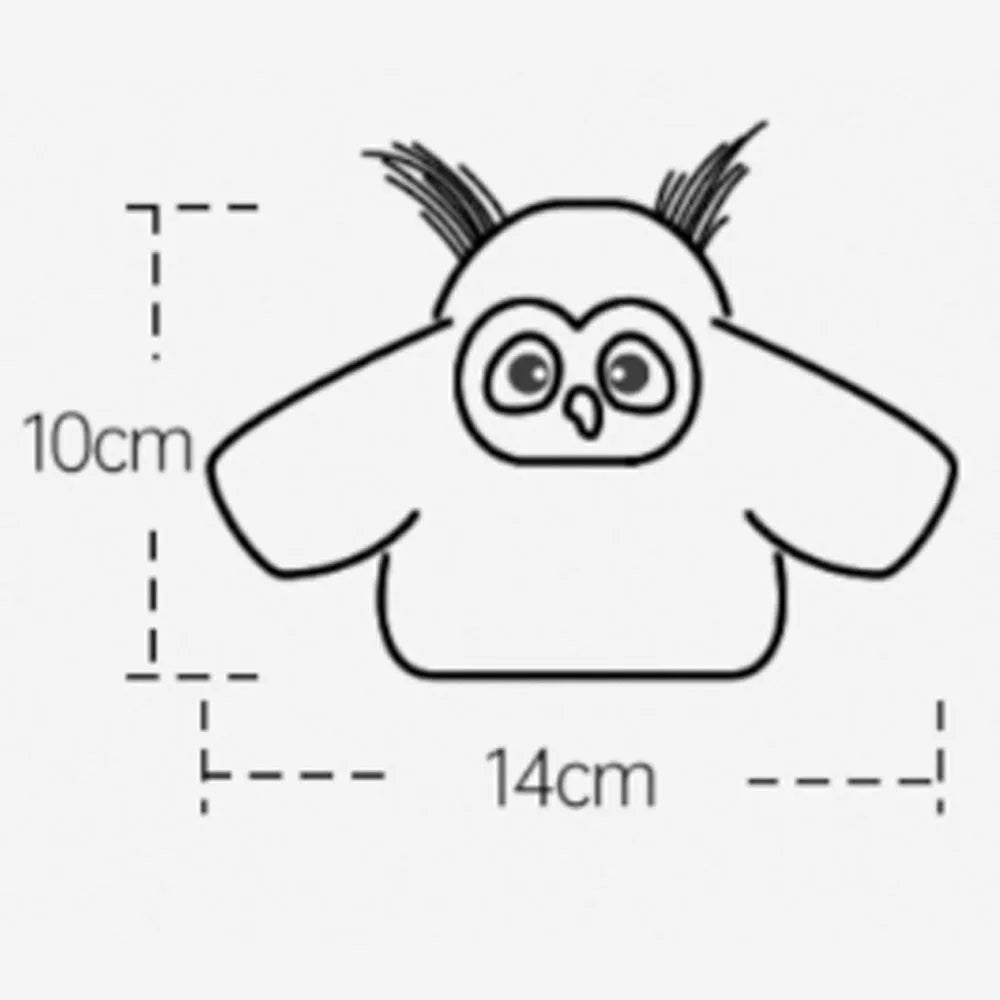 Grey owl-shaped automatic cat toy with flapping wings on charging cable