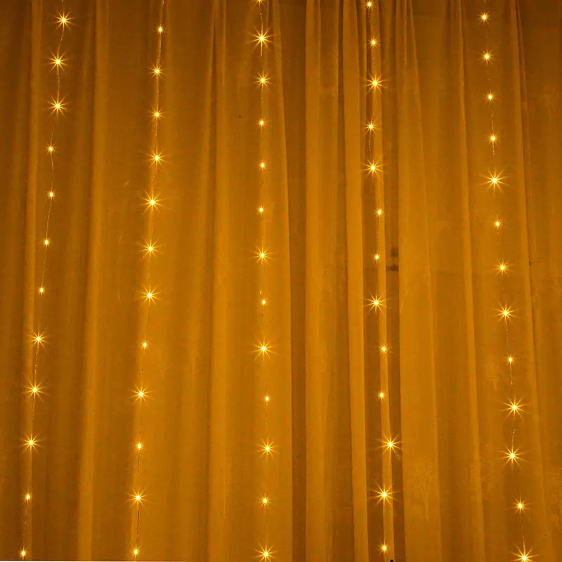 Copper curtain lamp decorative lighting with LED beads and USB power cable
