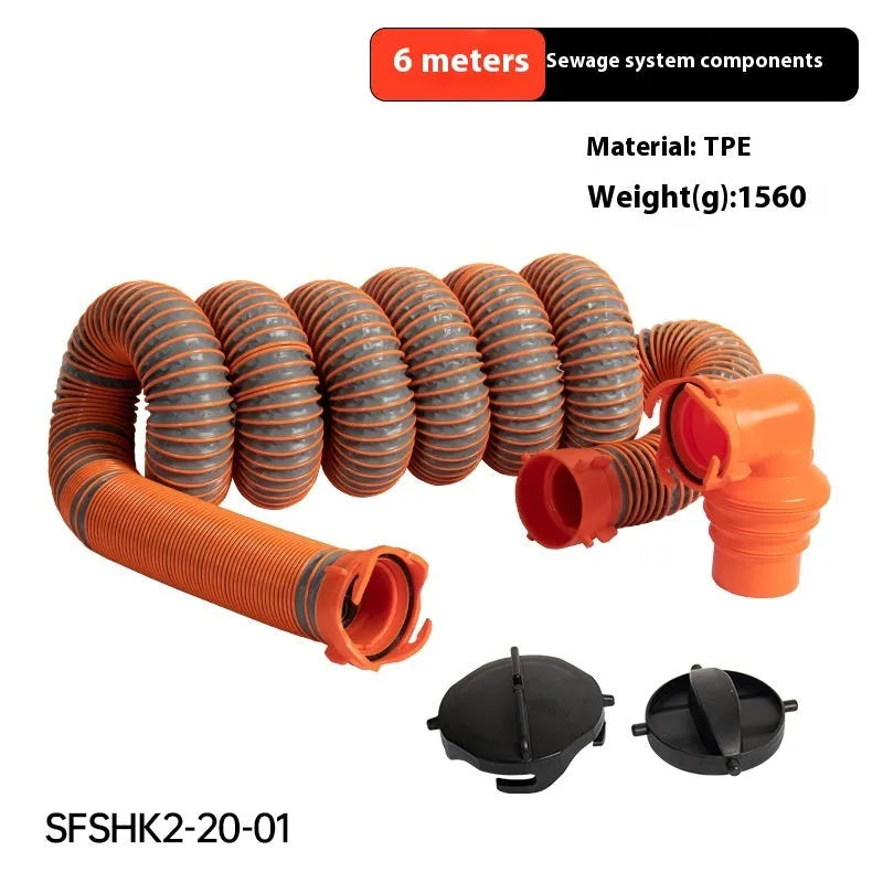 90 degree sewage hose rotary elbow joint in 4.5 metre PP length with optional connector