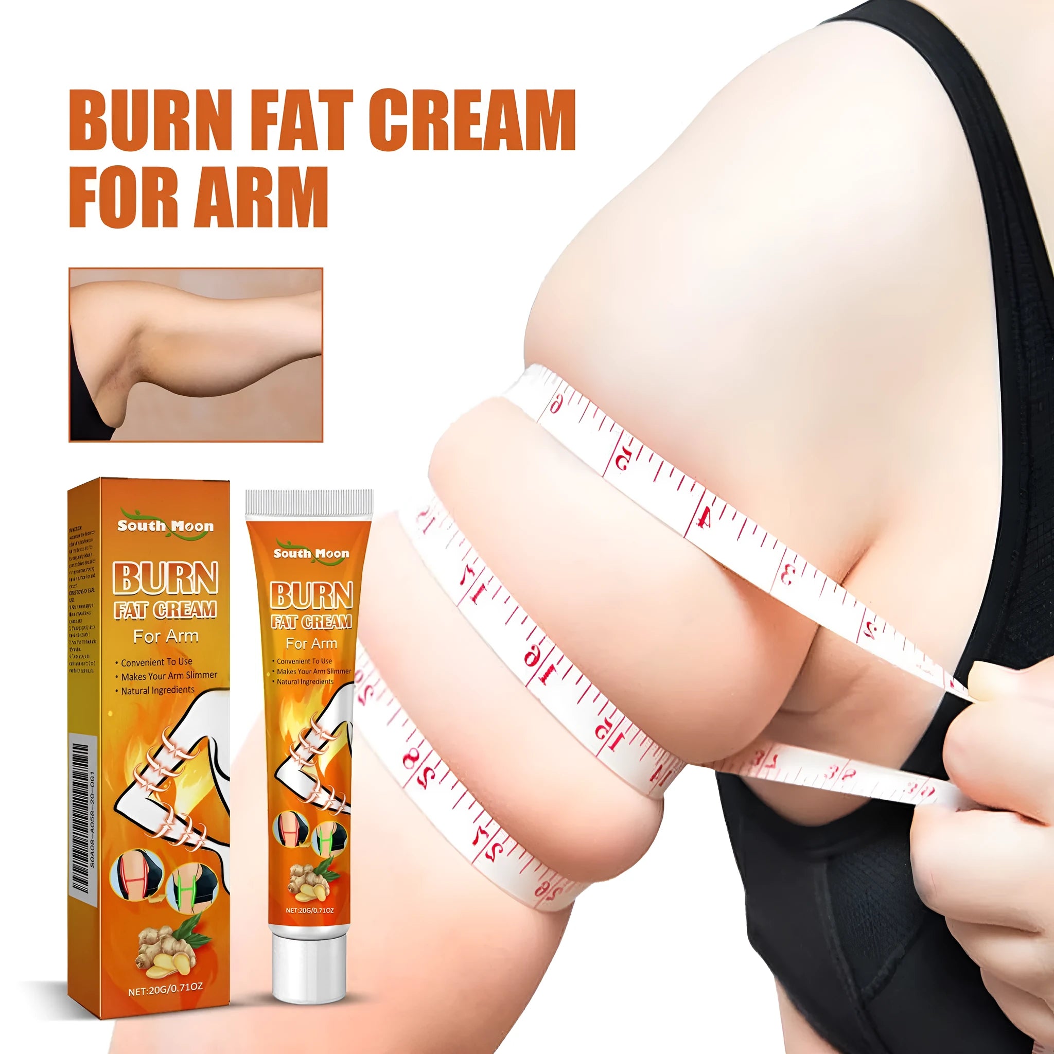 20g tube of herbal body care cream with ginger and Sophora for arm and belly massage