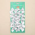 Single 5 cm polyester Christmas decoration bow in a choice of gold, red, red-gold, or silver colours.