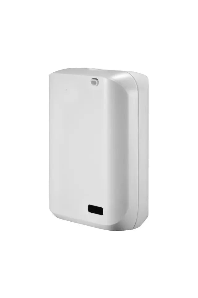 White HVAC wall-mounted essential oil diffuser with 150ml capacity and mobile app control features