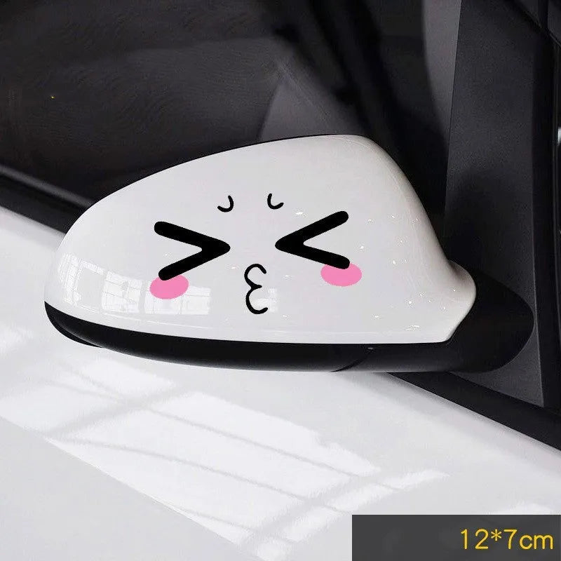 Reflective cartoon car stickers with cute eye designs for vehicle decoration