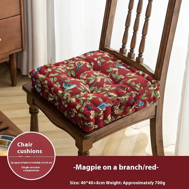 American dining chair back cushion 40×40×8cm thick with plant pattern