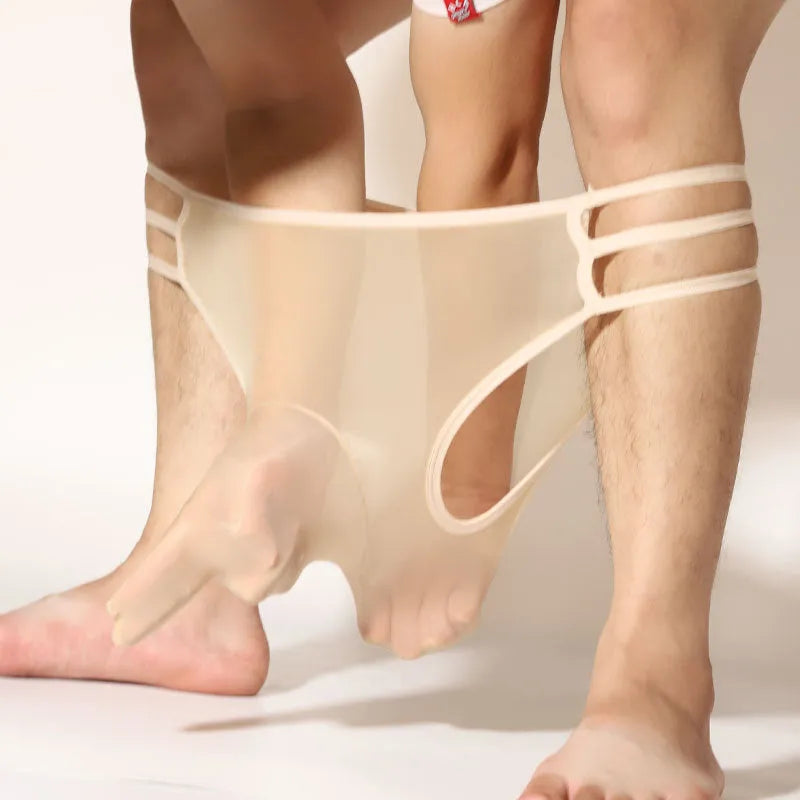 Men's transparent elephant nose shorts in various colours with mid waist design and nylon fabric
