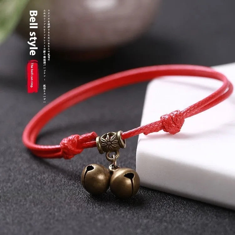 Adjustable nylon rope dog collar with brass bell or buckle in black, red or coffee colours