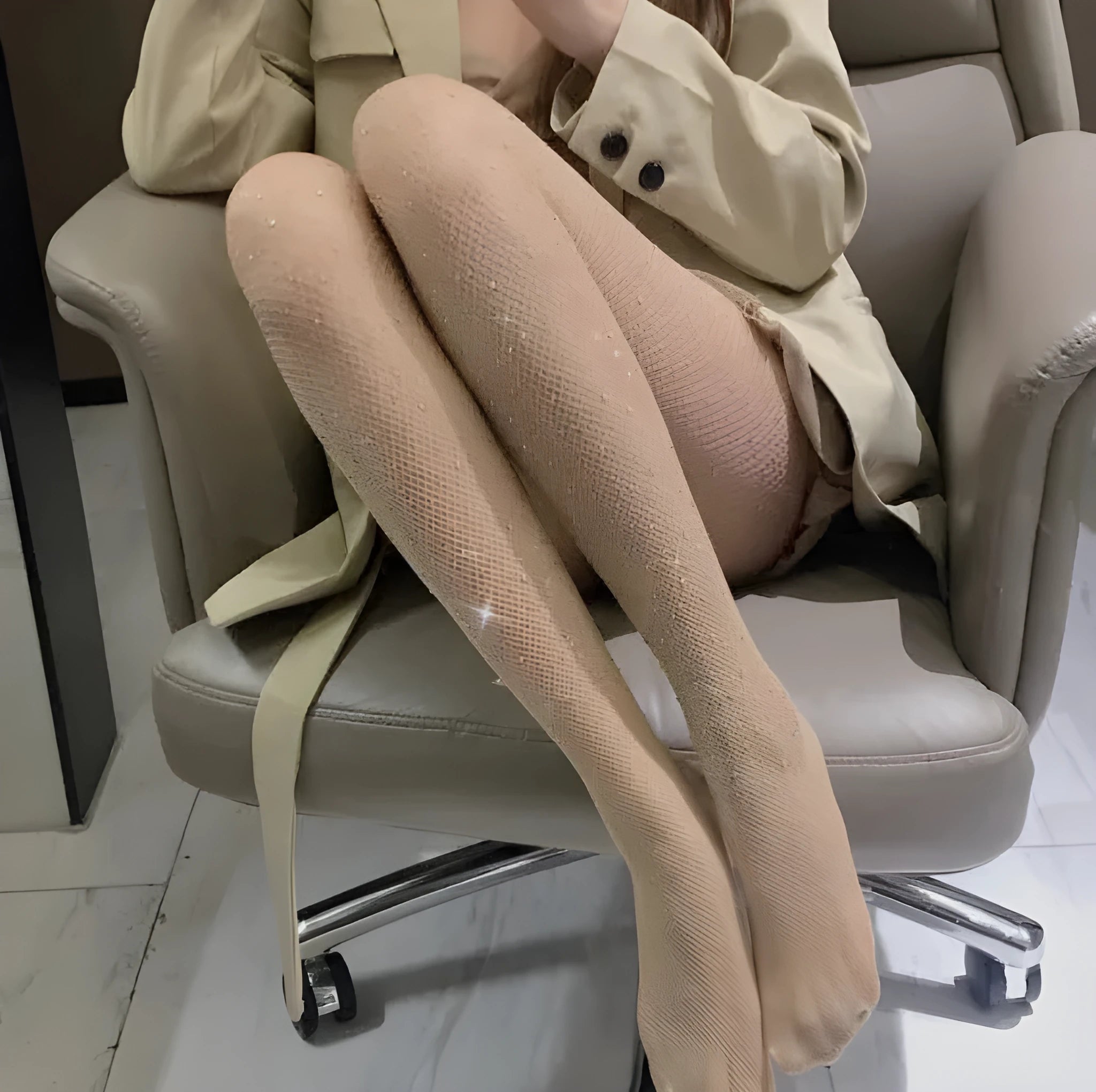Women's diamond pattern fishnet mesh socks in black, skin colour, or white.