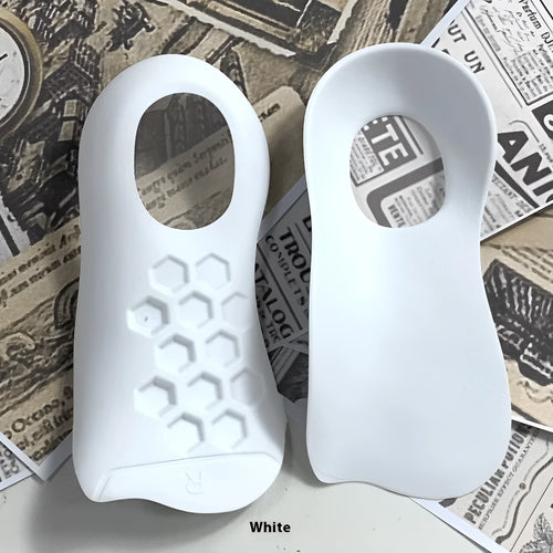 TPR varus correction arch support insoles in white, black and skin colour for sizes 35-45