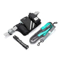 Black nylon pet walking set with waist bag, leash, and collar for outdoor dog training
