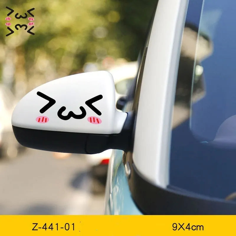 Reflective cartoon car stickers with cute eye designs for vehicle decoration