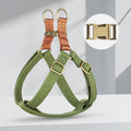 Vest-style anti-loss dog leash in brown colour with cotton belt and nylon construction