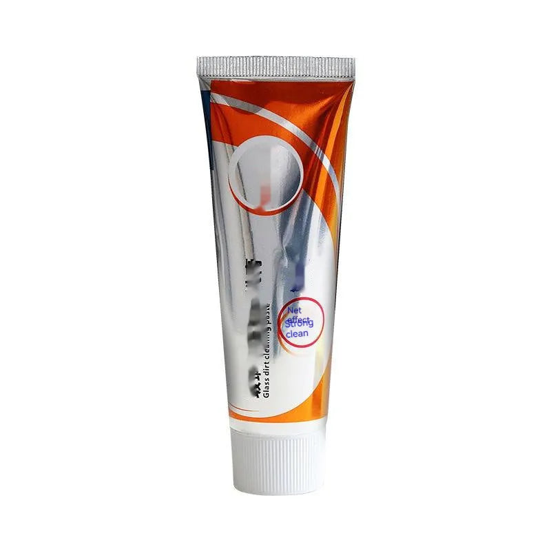 White 65ml bottle of car windshield cleaning paste for removing oil stains from glass.