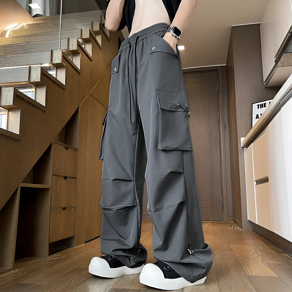 Women's waterproof plus size straight-leg trousers in thin polyester fabric