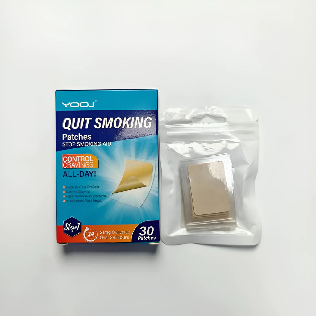 Box of 30 nicotine patches with plant extracts for smoking cessation support