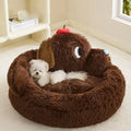 Plush sofa bed for small dogs and cats in warm fabric with size M and L options for pets up to 5kg and 10kg