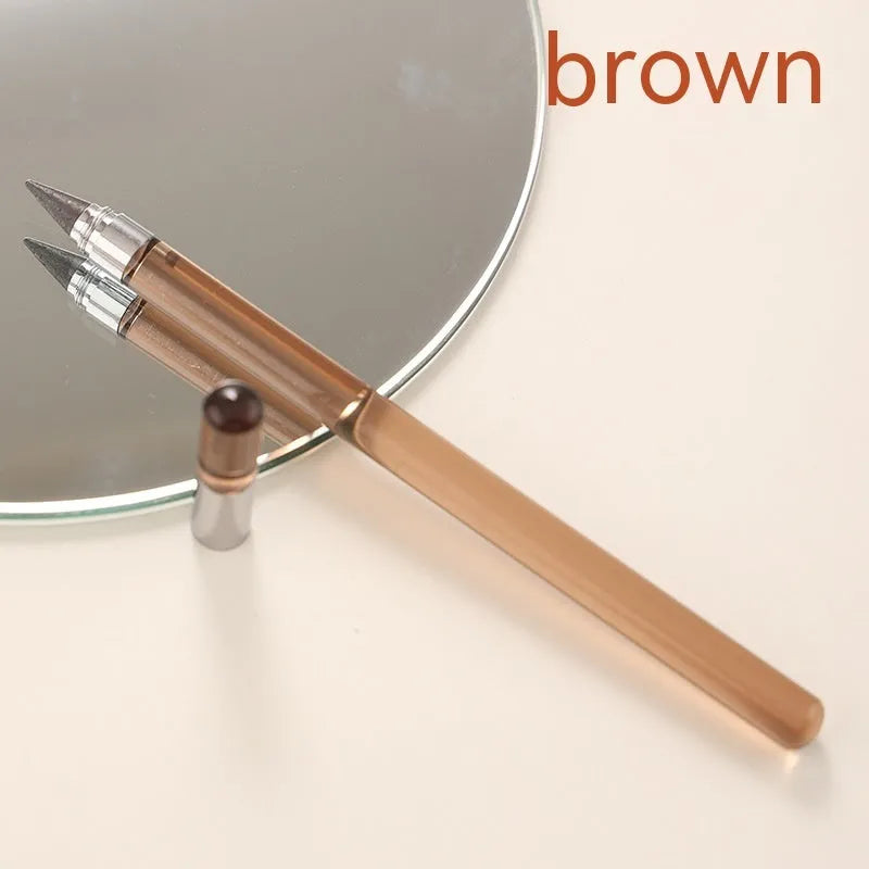 Acrylic transparent sharpening-free pencil with alloy pen head showing coloured refills
