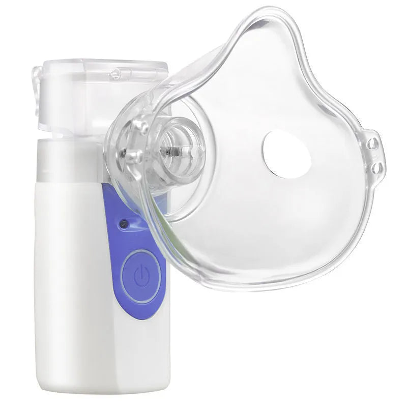 Handheld columnar USB nebuliser spray machine with a water tank, for quiet household use.