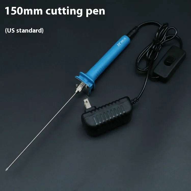 Blue electric heating cutter pen for foam materials with nickel-chrome blade and plastic handle