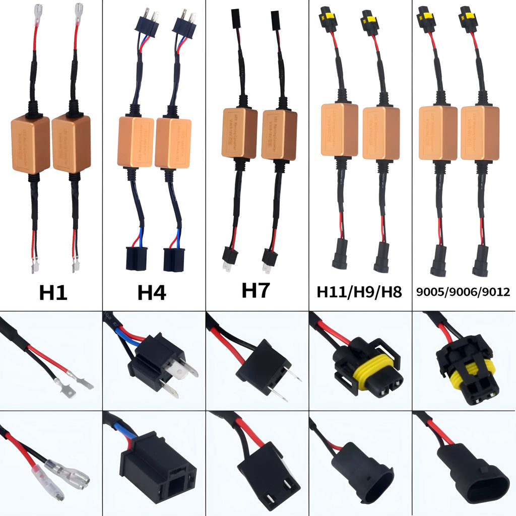Black alloy LED car headlight canbus decoder for H4 H7 H11 compatibility to eliminate flicker and error codes
