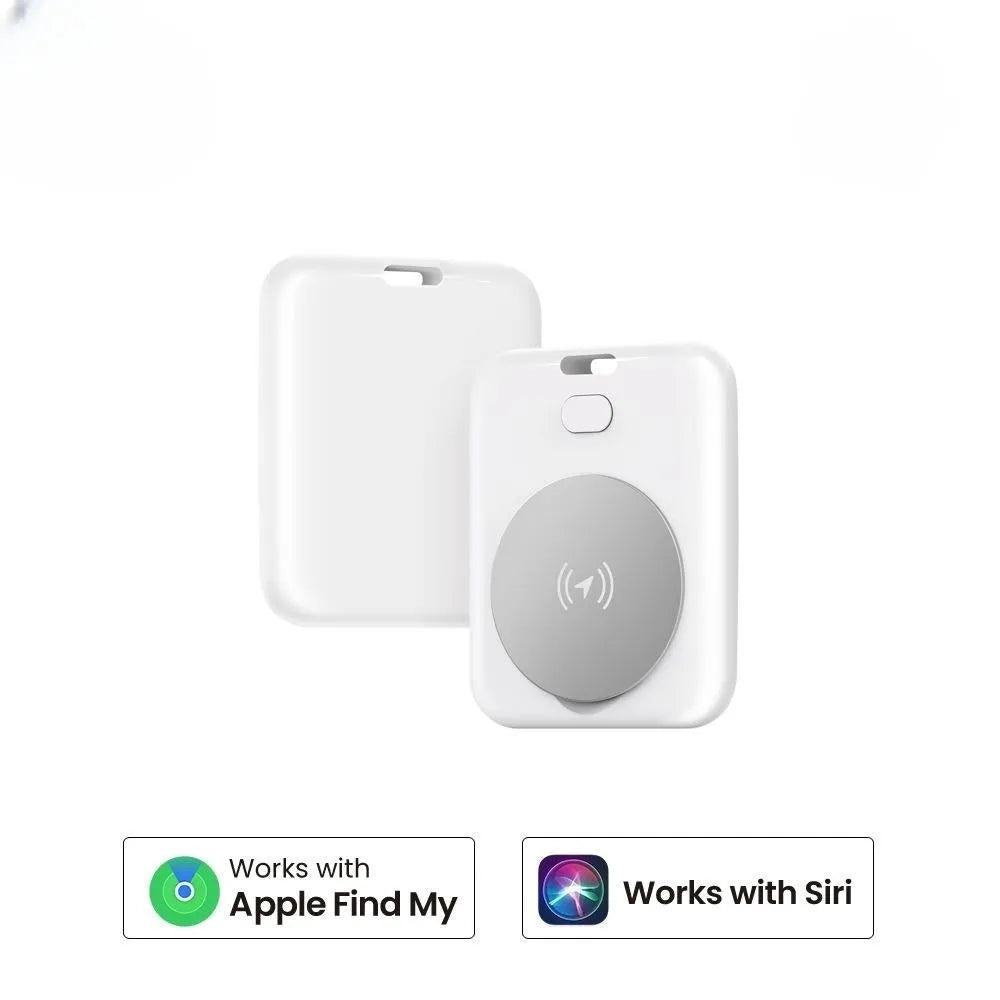 White pet tracking device for Apple users with portable wearing method