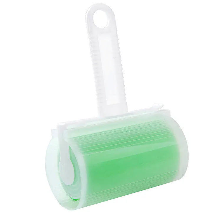 Blue reusable washable lint roller with protective cover for removing pet hair from clothes