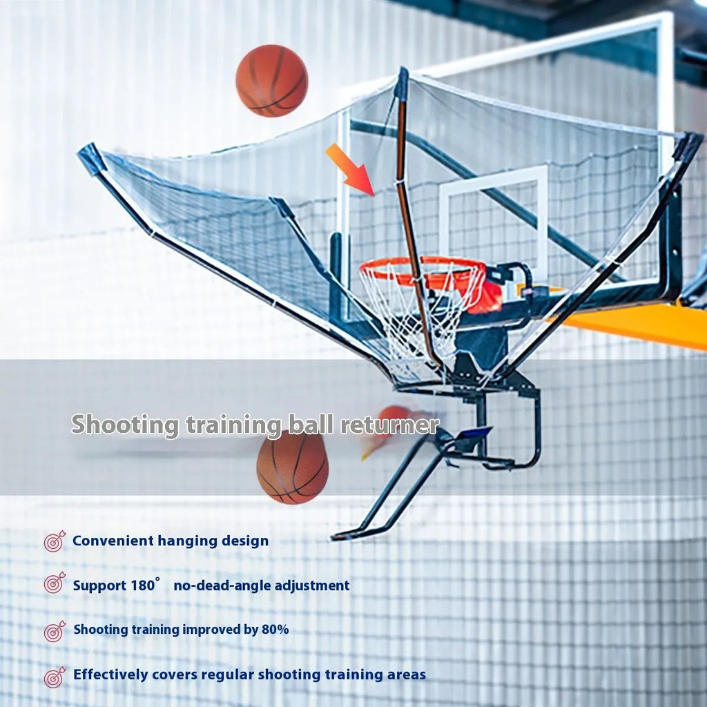 Second generation automatic basketball shooting return trainer with cowhide leather and iron frame.