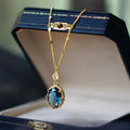 French retro geometric copper necklace with gold electroplated finish
