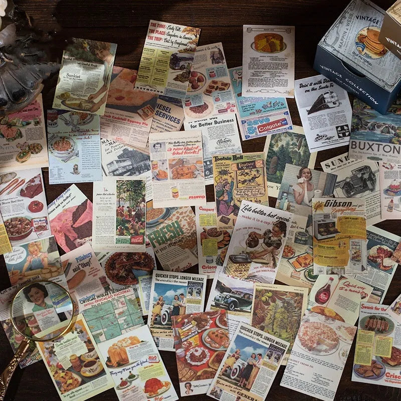 Box of 320 retro design stickers measuring 4cm by 6cm on Japanese paper.