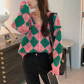 Japanese Korean style acrylic knit casual cardigan in macaron colours with regular sleeves
