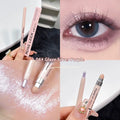 Waterproof non-smudge eye shadow pen in gold and purple shades for highlighting and brightening.