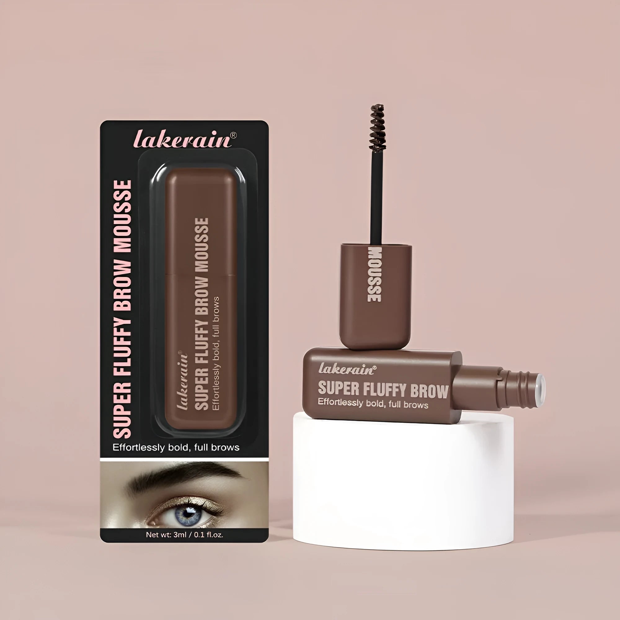 Eyebrow cream for 3D shaping and natural thatch effect in brown and black colour options