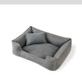 Small dog bed in grey with bite-resistant fabric and removable washable cover